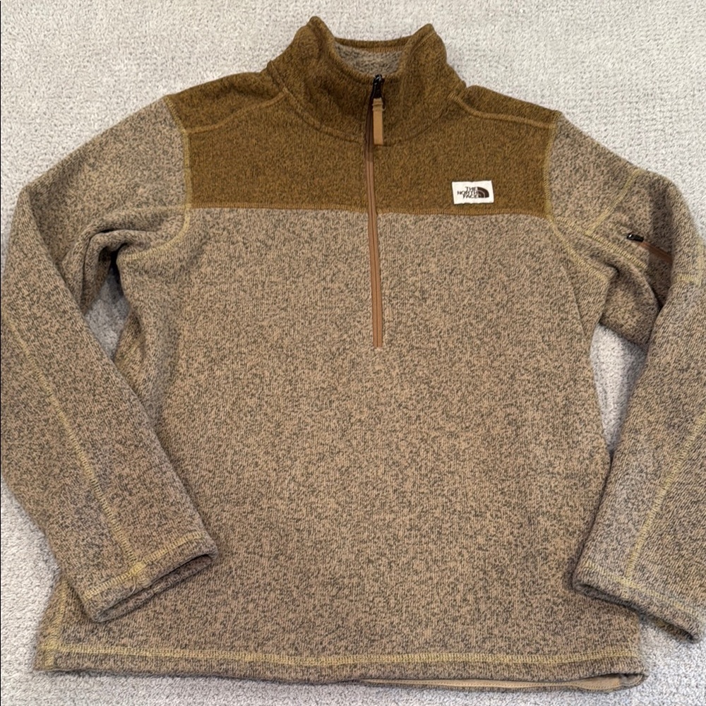 The North Face Tan Zip Up jacket fleece
